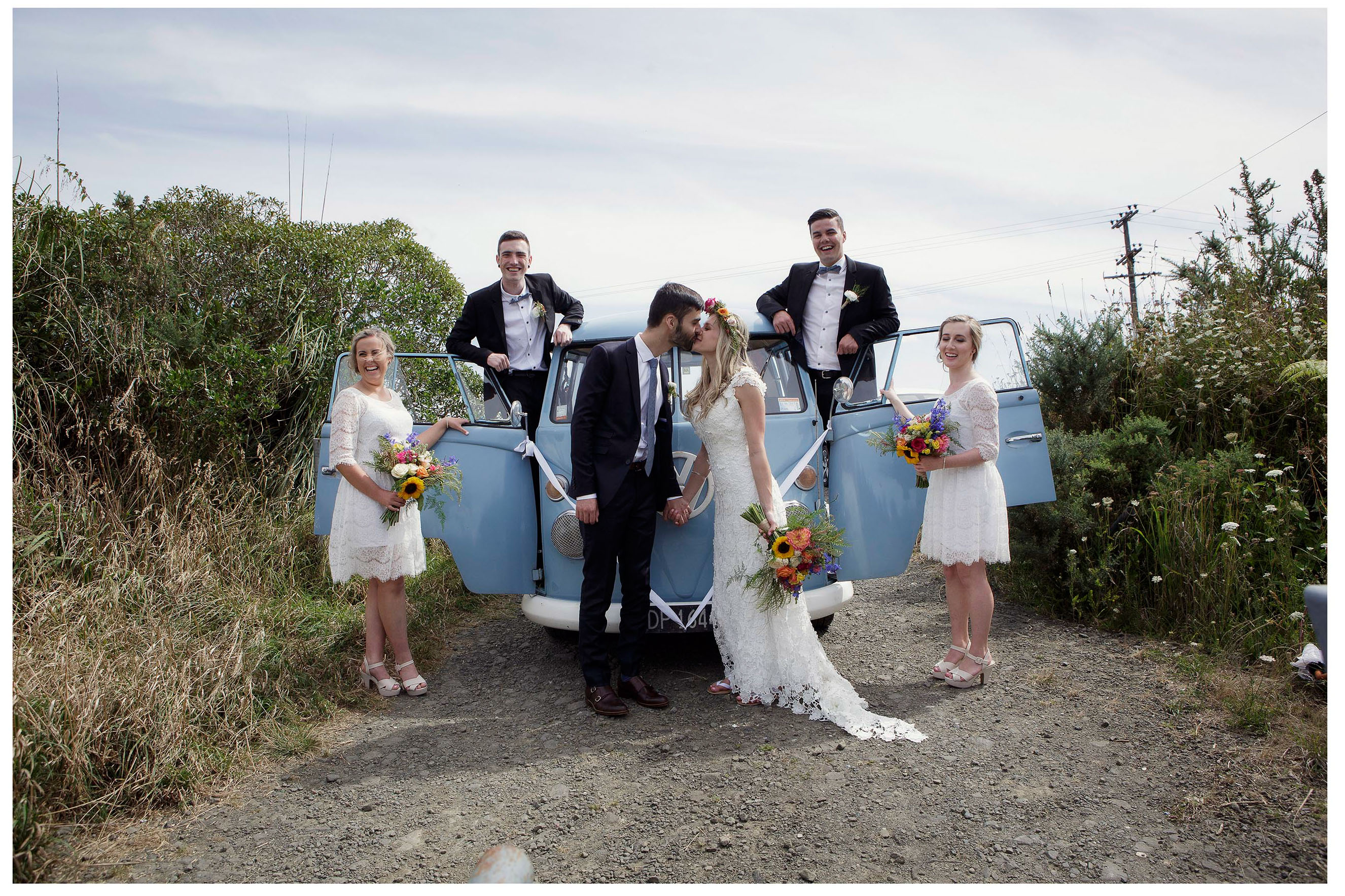 VW Kombi van wedding photo by Chris Loufte Auckalnd